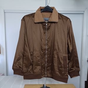 CL496 BLUE SKY BOMBER JACKET FOR MENSIZE XL BROWN ZIP CLOSURE